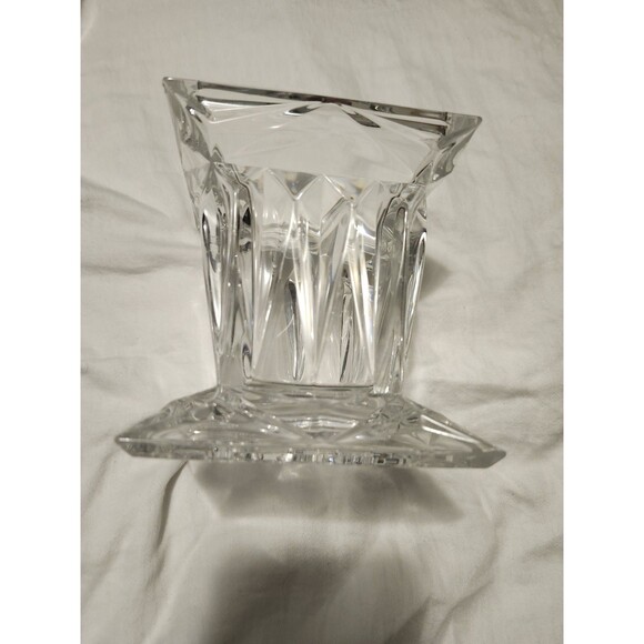Party Lite Quad Prism Pedestal Crystal Lead Candle Holder Vintage - Picture 4 of 4